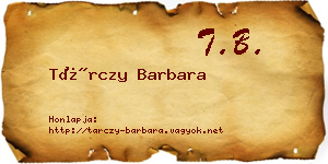 Tárczy Barbara névjegykártya